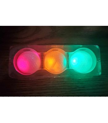 Glow-in-the-dark golf balls, Yellow, Pink and Green